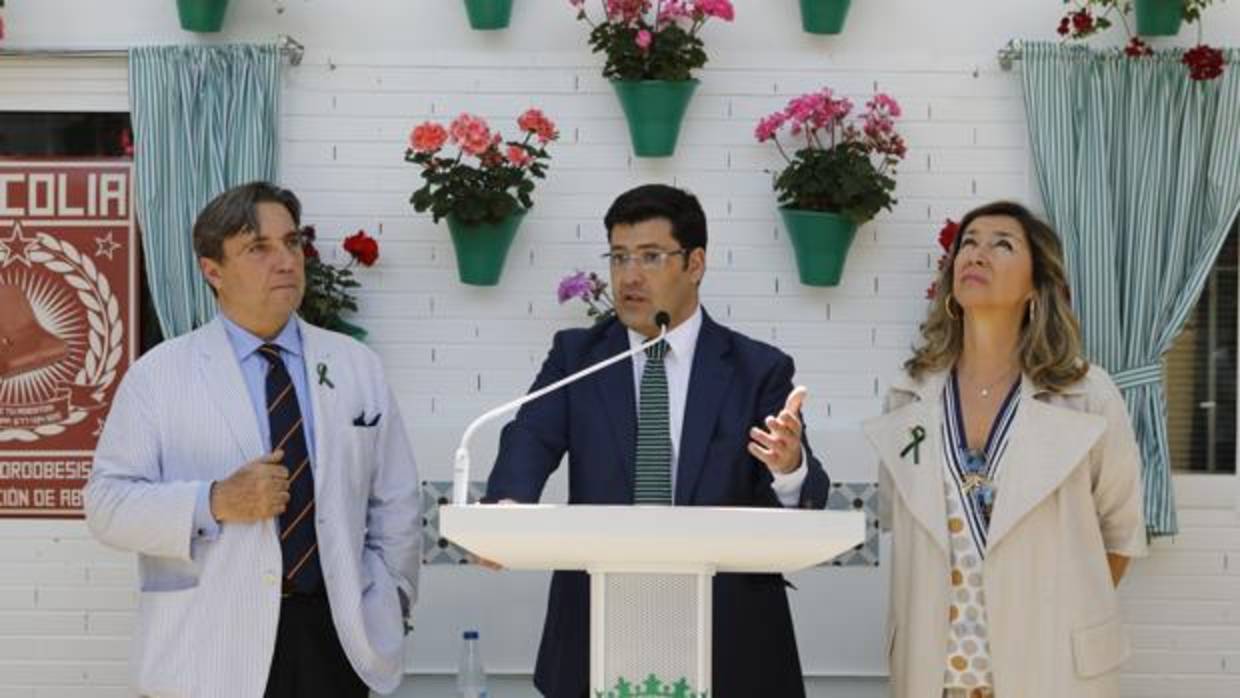 El presidente del Córdoba CF, Jesús León, este miércoles en el estadio El Arcángel