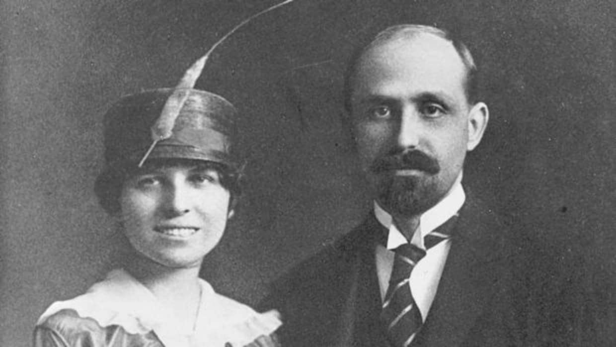 Retrato de boda de Juan Ramón Jiménez y su esposa