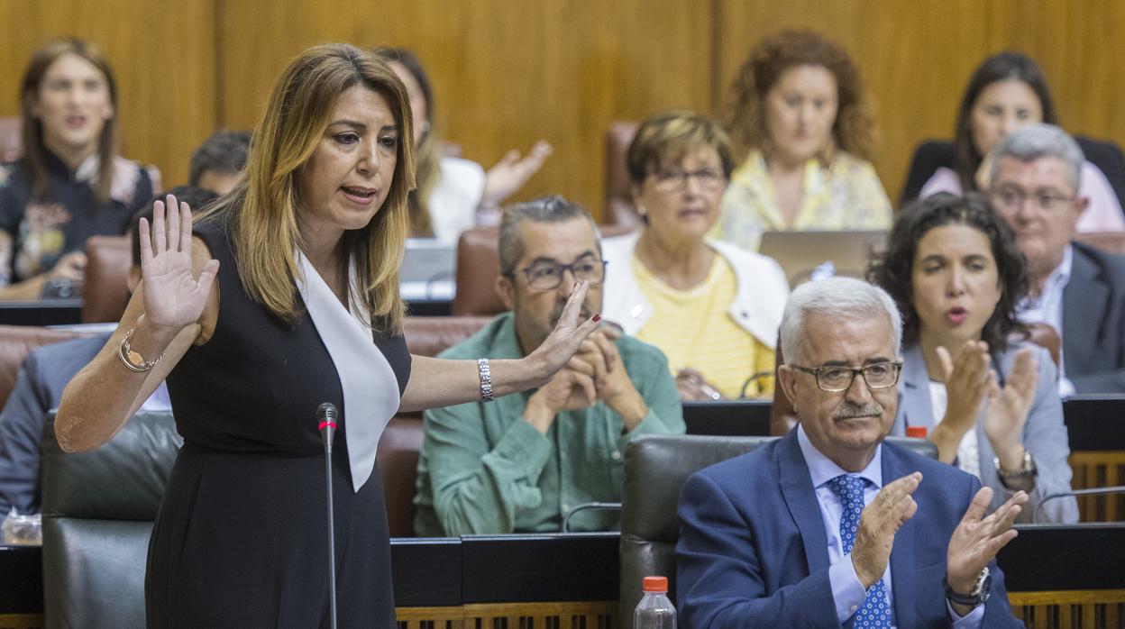 Susana Díaz durante la sesión de control al gobierno andaluz este jueves