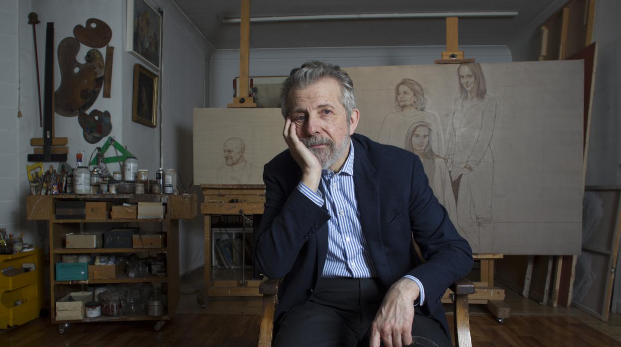 Hernán Cortés en su estudio de Madrid