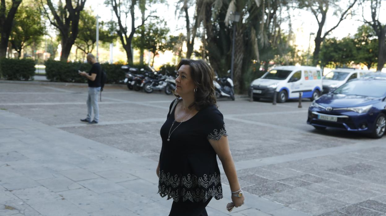 Mar Moreno a su llegada a la Audiencia Provincial de Sevilla