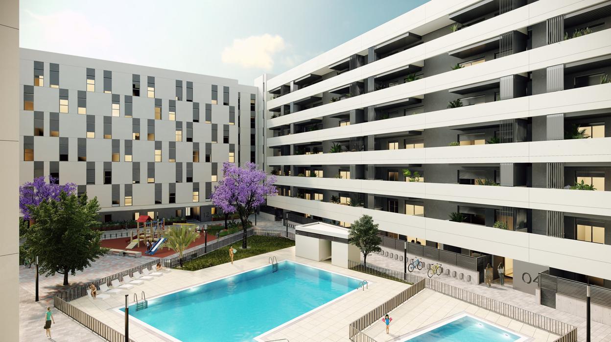 Infografía del residencial en construcción en Poniente Sur