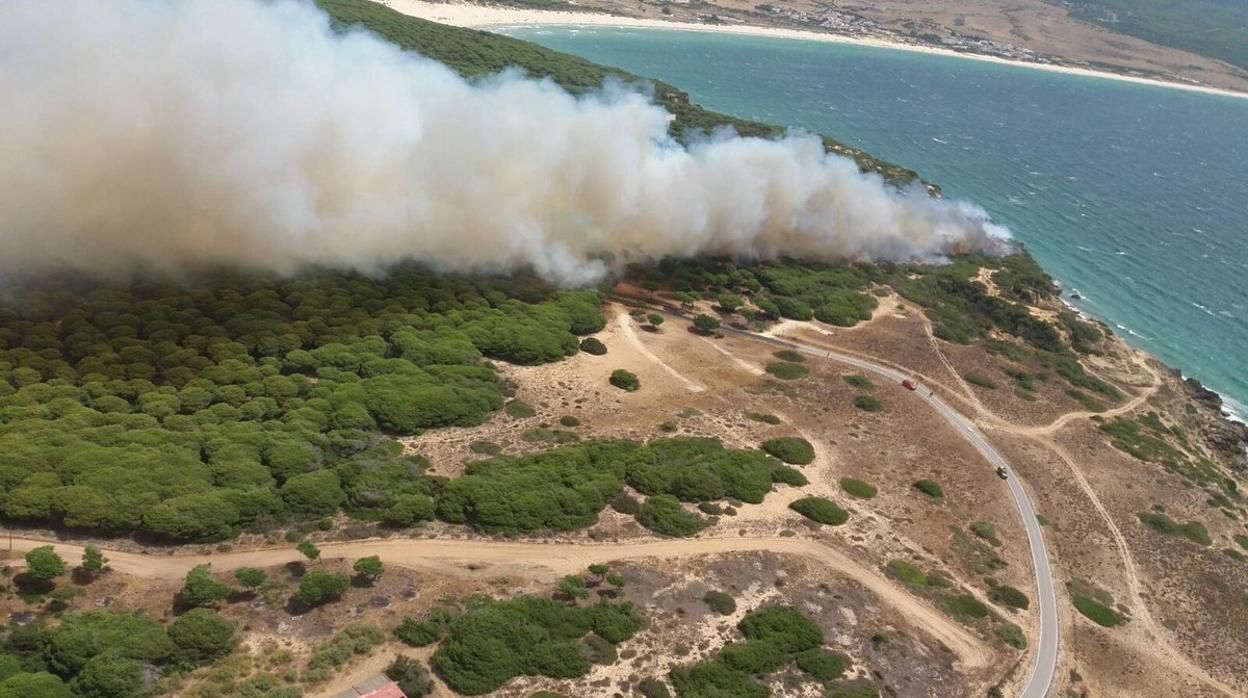 Imagen aérea que ha tomado el Infoca en el lugar del incendio.