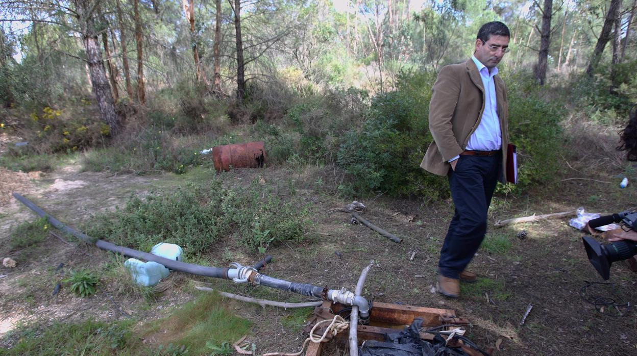 Un pozo ilegal de extrancción de agua