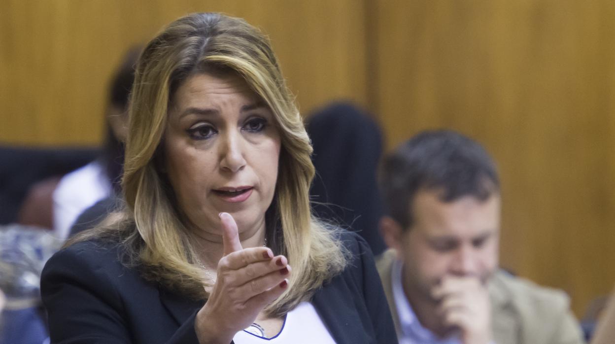 La presidenta de la Junta, Susana Díaz, en el Parlamento andaluz