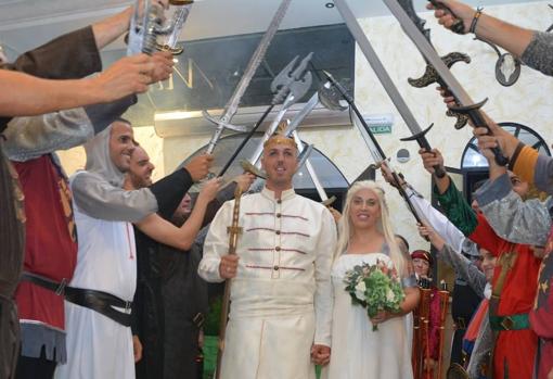 Los novios, durante la ceremonia