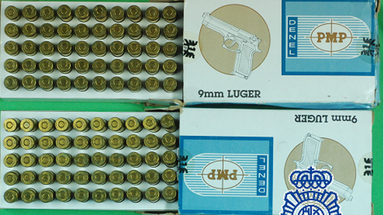 Municiión incautada en el registro efectuado al narcotraficante holandés detenido en Marbella