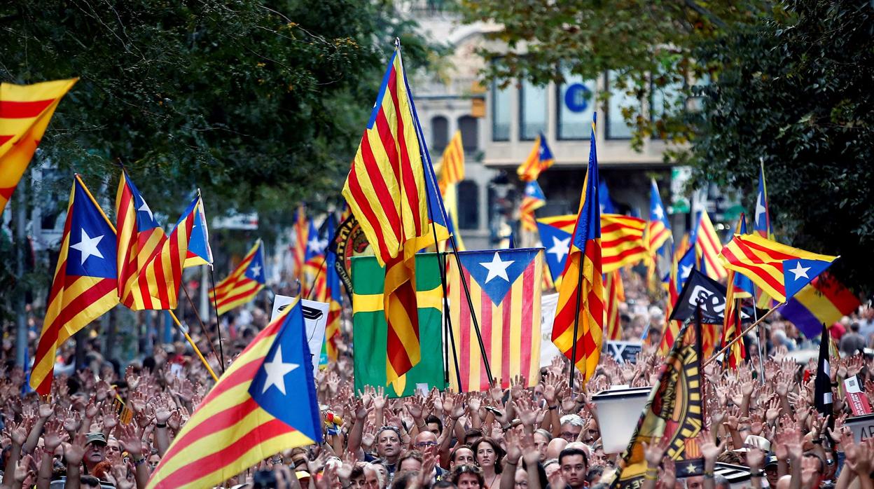 Marcha soberanista el pasado día 1 de octubre en Barcelona