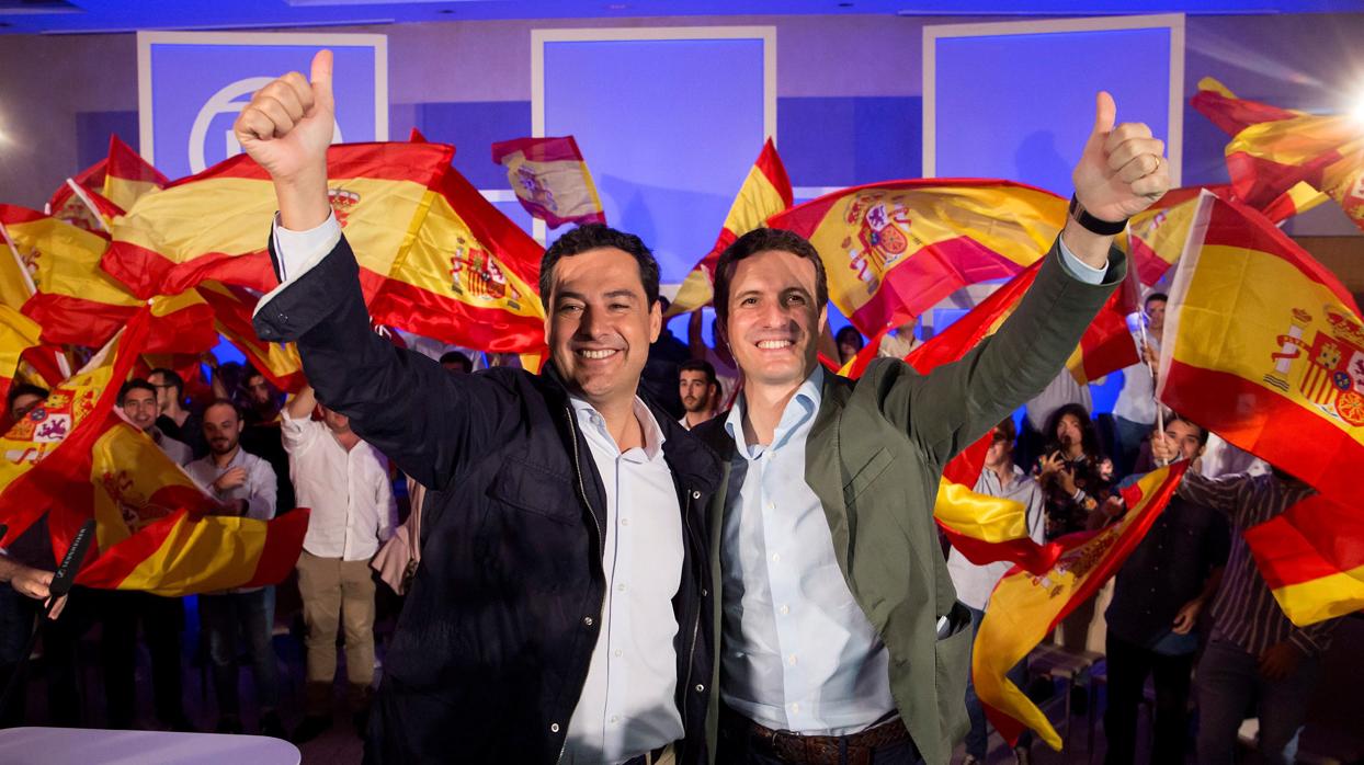 Juanma Moreno y Pablo Casado, en Málaga
