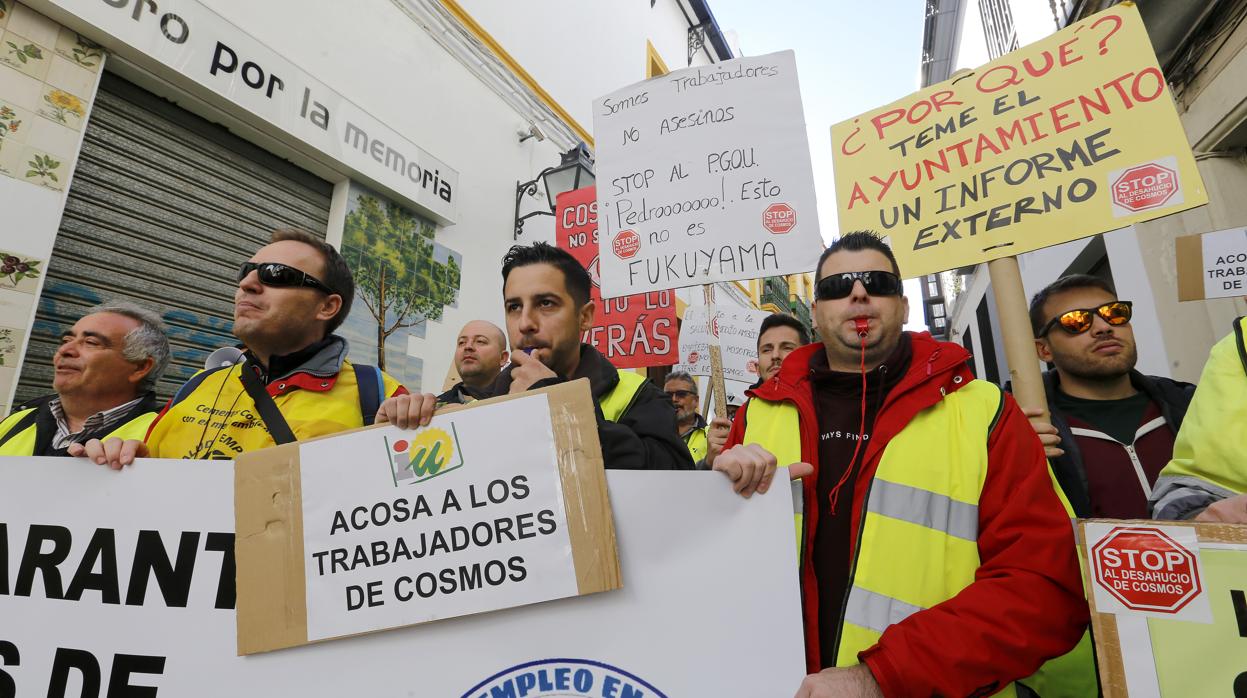 Manifestación de trabajadores de la cementera