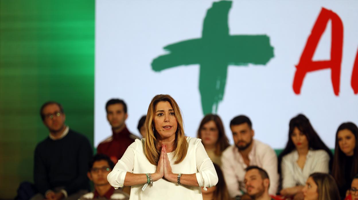 La presidenta de la Junta de Andalucía, Susana Díaz, en un acto electoral en Córdoba