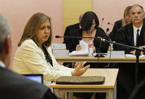 La exdirectora del monumento, Mar Villafranca, durante su declaración como testigo en el juicio del caso Alhambra
