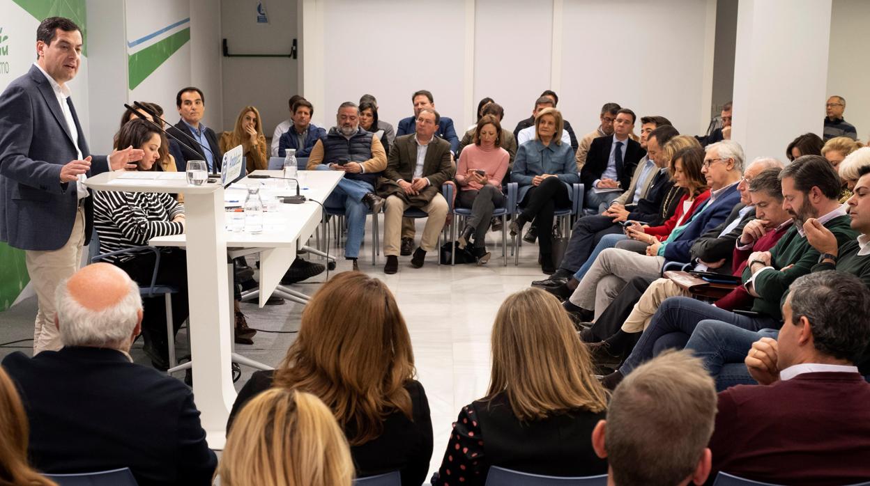 Juanma Moreno, en la reunión de la Ejecutiva Federal del partido