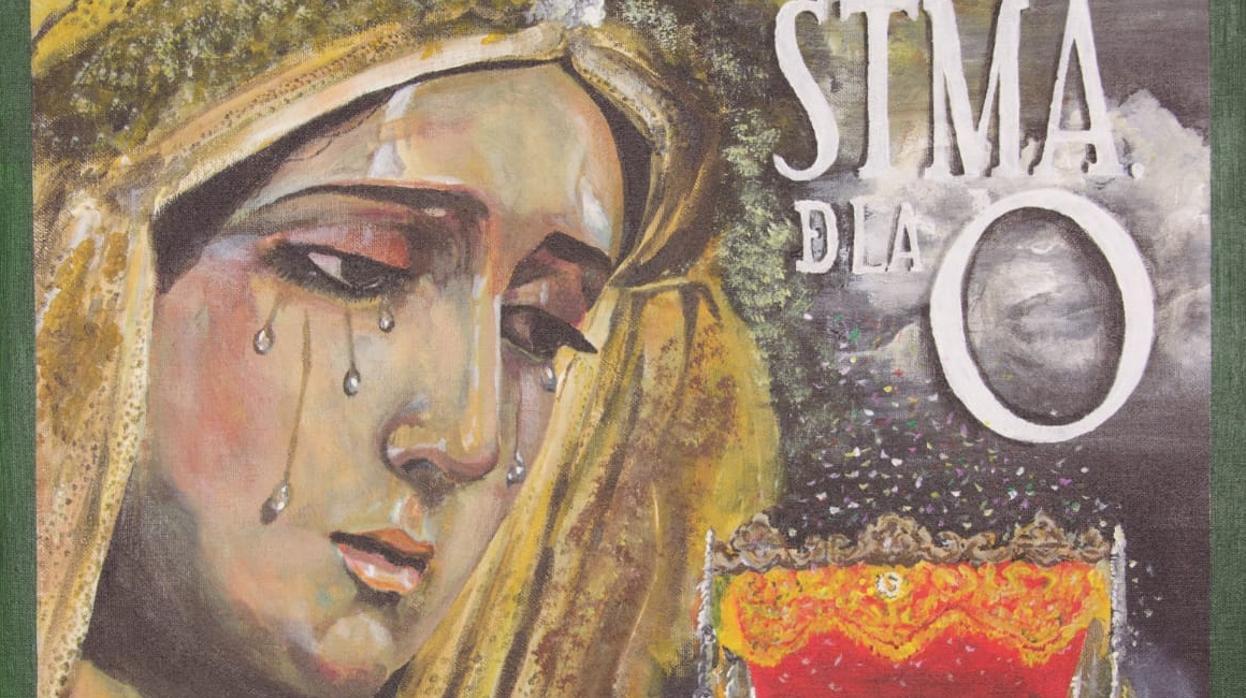 Detalle del cartel de María Santísima de la O para el Sábado de Pasión del 2019