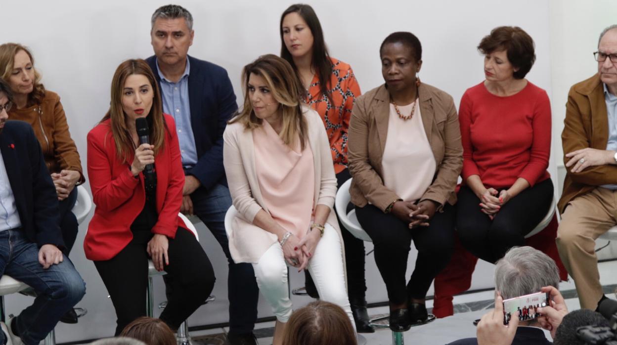Susana Díaz en la mañana de este viernes en un acto en la sede de San Vicente