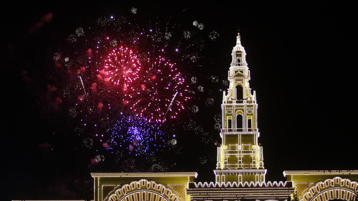 Recinto ferial de El Arenal tras el encendido del alumbrado