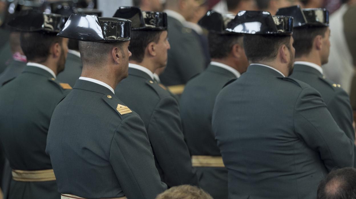 Un grupo de agentes de la Guardia Civil