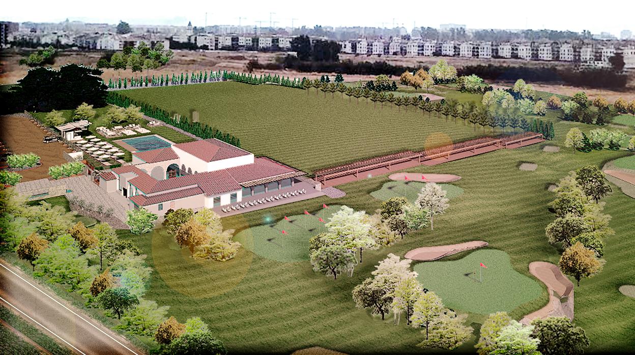 Perspectiva del proyecto del campo de golf en el entorno de Medina Azahara