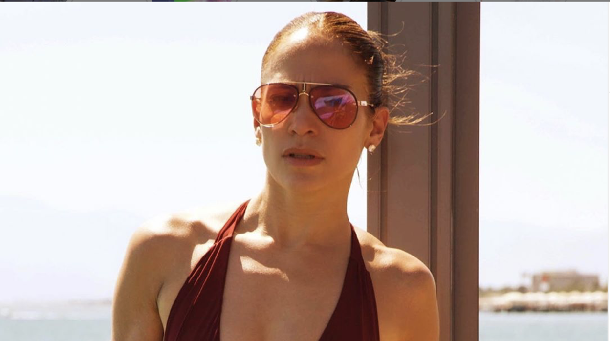 JLo en la playa durante su visita a Málaga