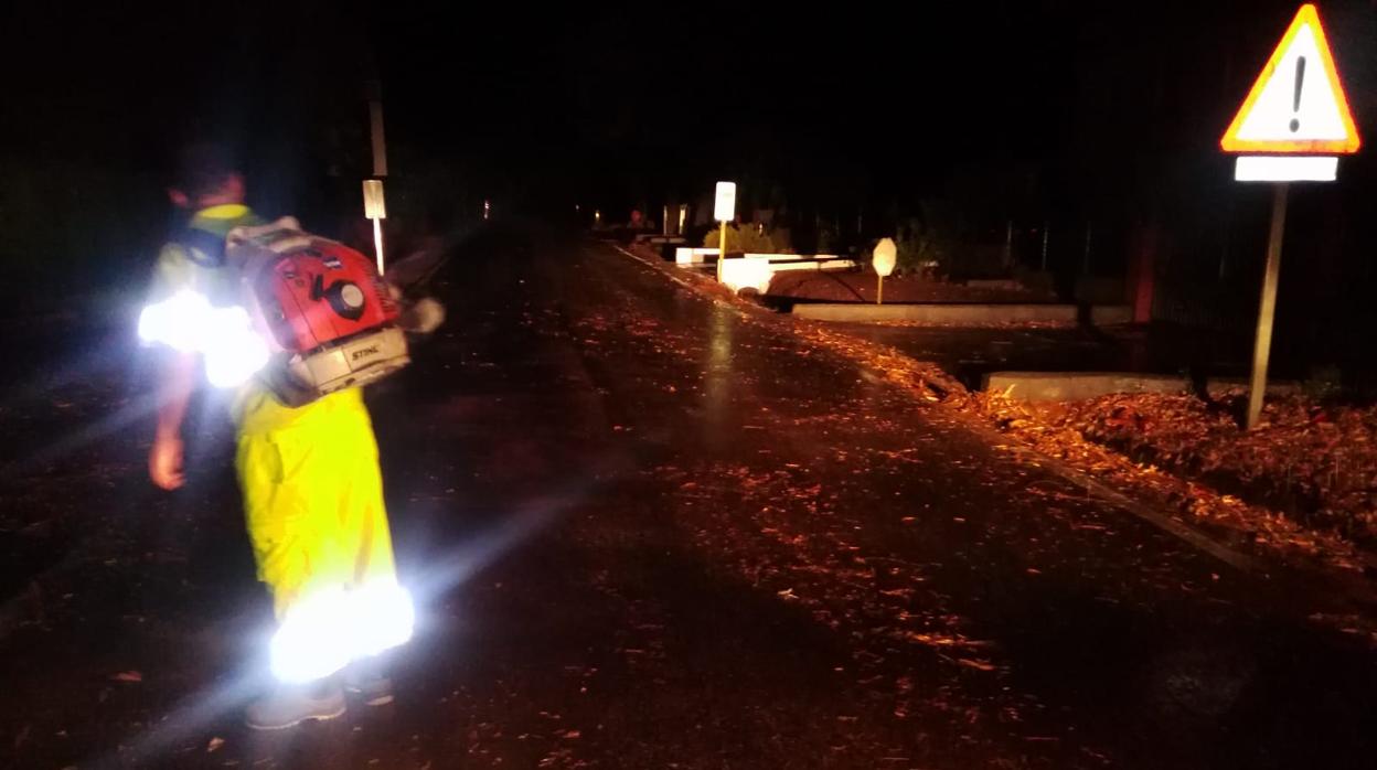 Carretera anegada por la tormenta