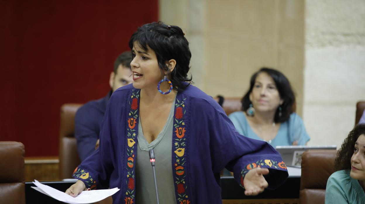 La portavoz de Adelante Andalucía, Teresa Rodríguez