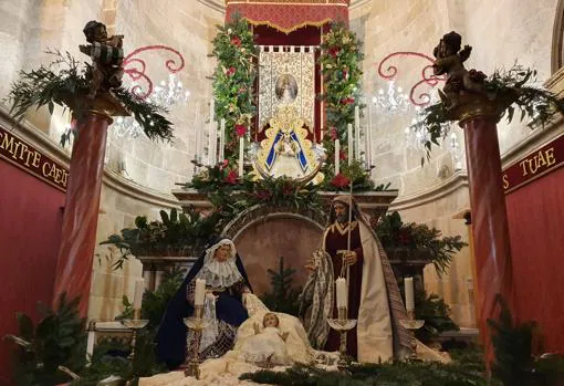 Nacimiento de Jesús a los pies de la Virgen del Rocío