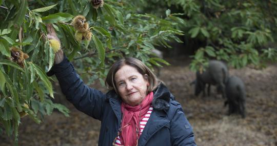 Chelo Gámez, fundadora de Dehesa de los Monteros, en su finca