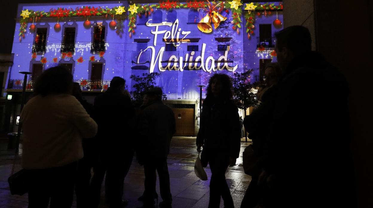 Imagen del mapping de la calle Capitulares que ha arrancado hoy