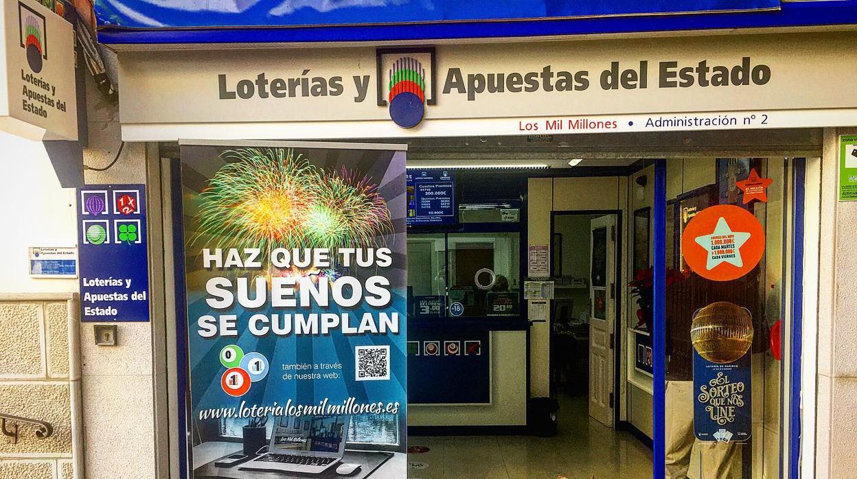 Admnistracíón de lotería Los Mil Millones, donde se ha vendido el número 10990