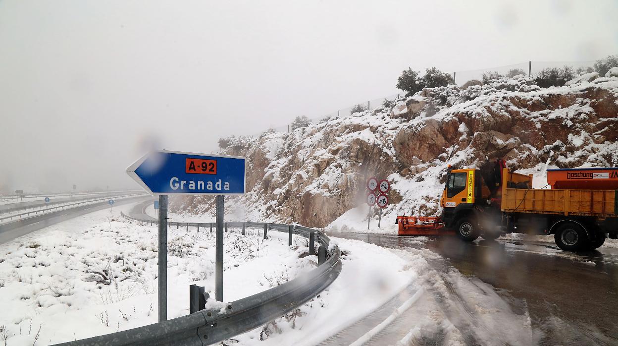 Nevadas en la A-92