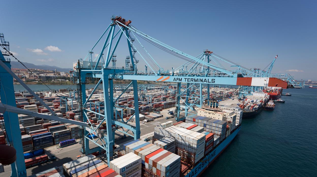 Imagen de la terminal de contenedores de APM en el puerto de Algeciras