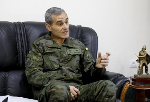 El general Aroldo Lázaro, durante la entrevista