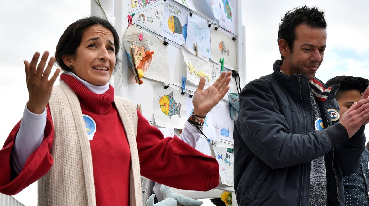 Patricia y Ángel durante un homenaje a su hijo Gabriel.