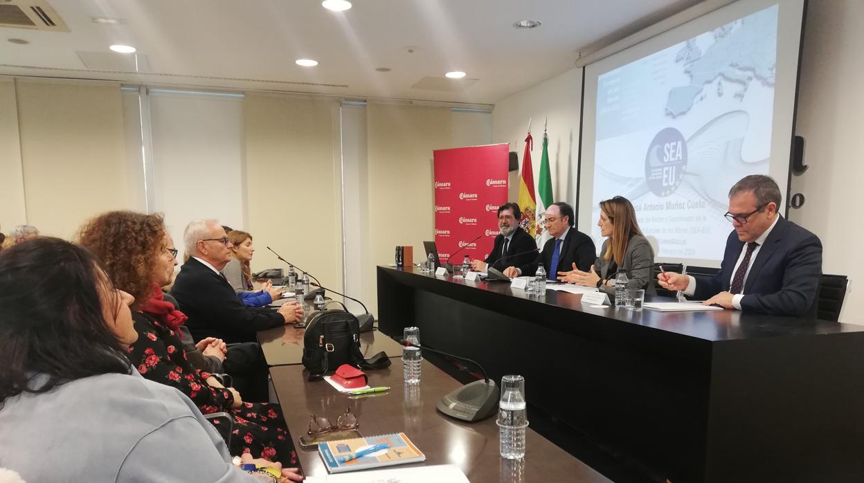 Imagen de la presentación de la Universidad Europea de los Mares al sector empresarial e industrial