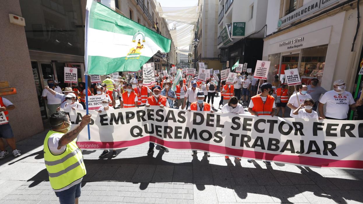 Imagen de la manifestación de los feriantes, hoy atravesando Gondomar