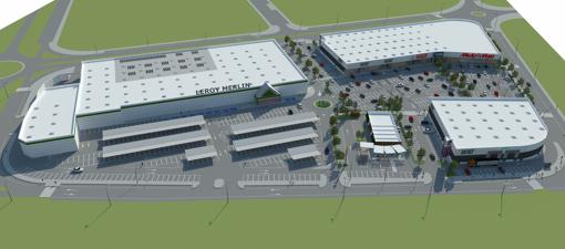 Infografía de cómo quedará el proyecto del parque comercial Los Patios de Azahara