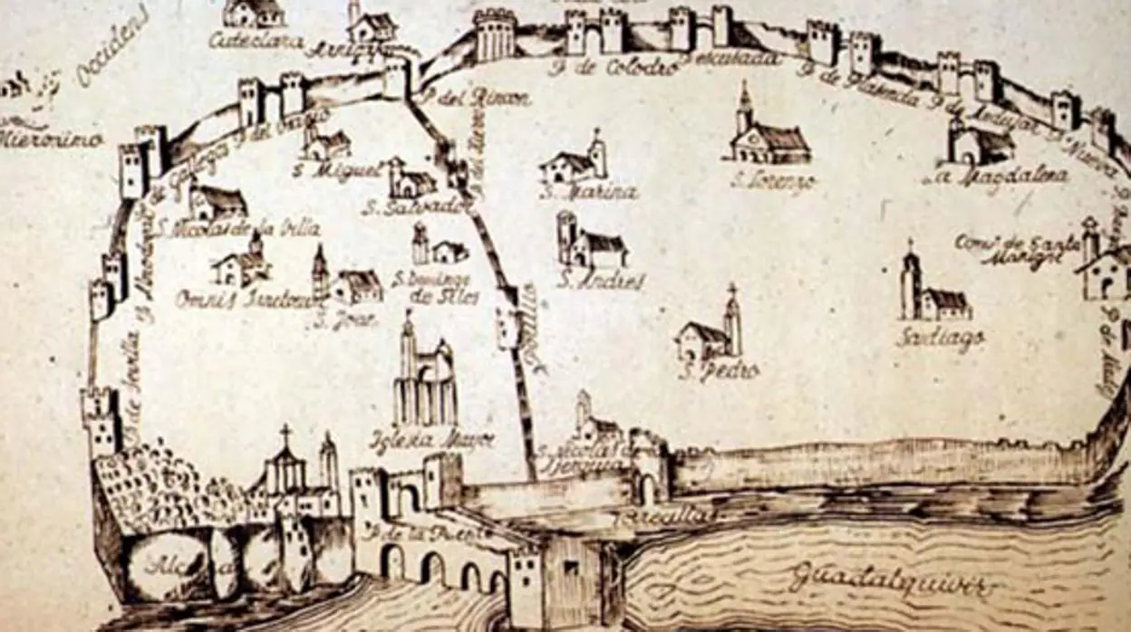 Primer plano de la ciudad de Córdoba, de 1752