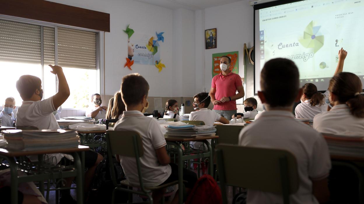 Aula de un colegio de Córdoba al inicio de curso
