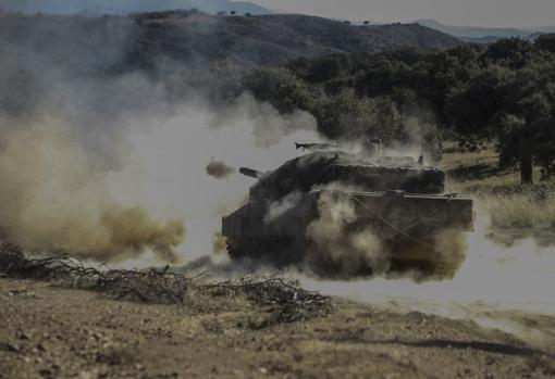 Un tanque en unas maniobras