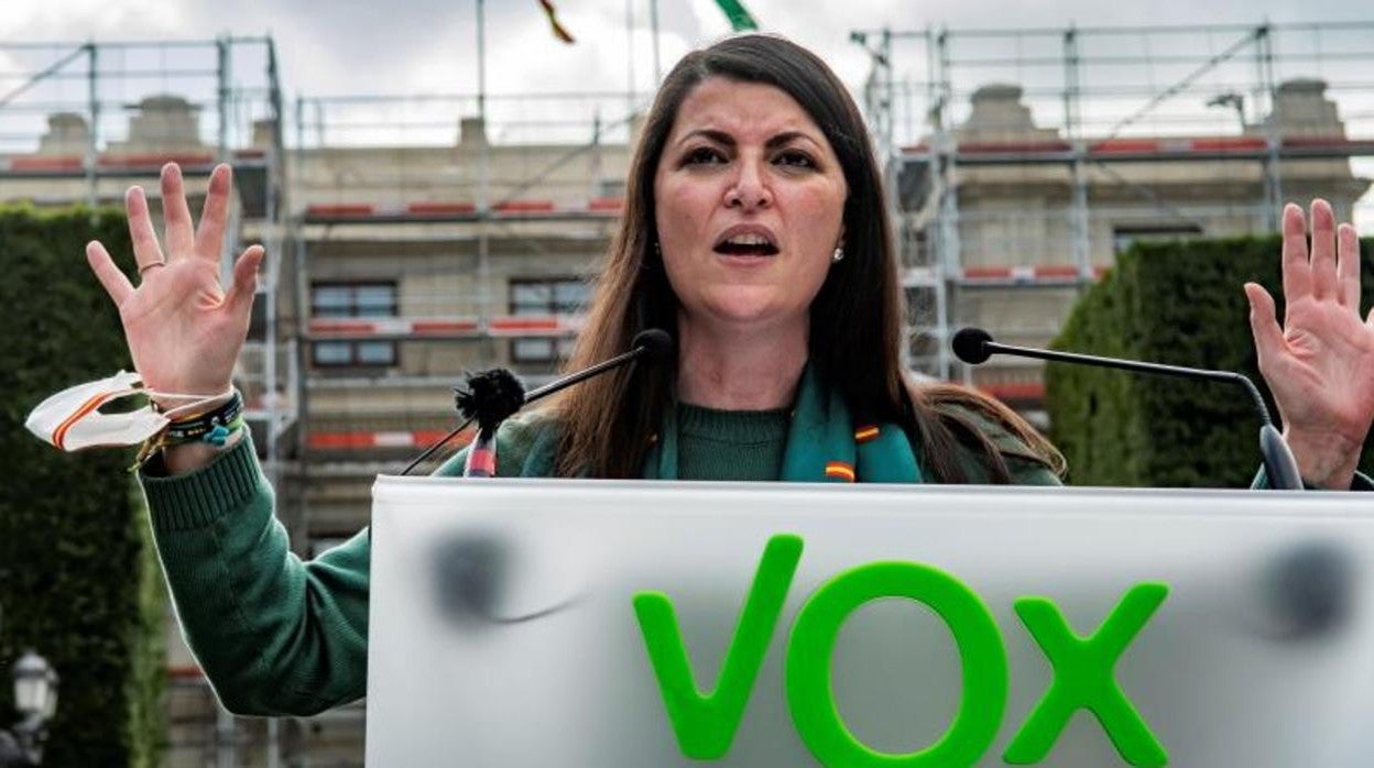 Macarena Olona durante su intervención en Sevilla el pasado domingo
