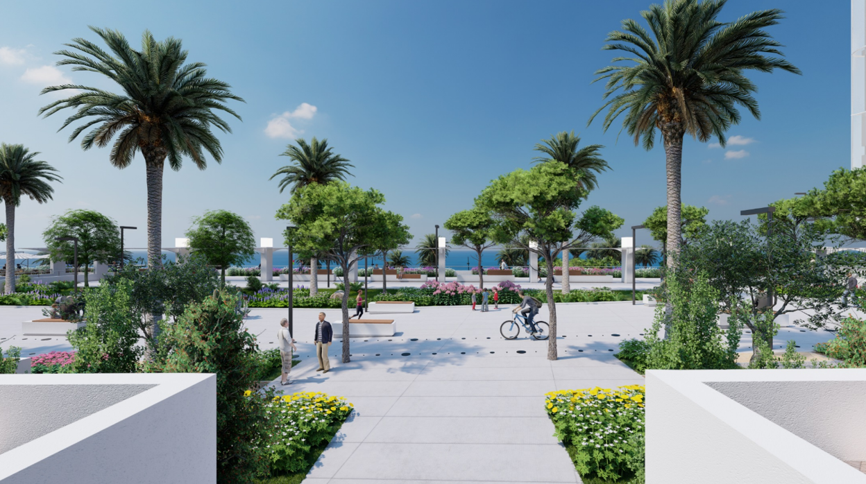 Recreación de los nuevos espacios peatonales que crea el proyecto