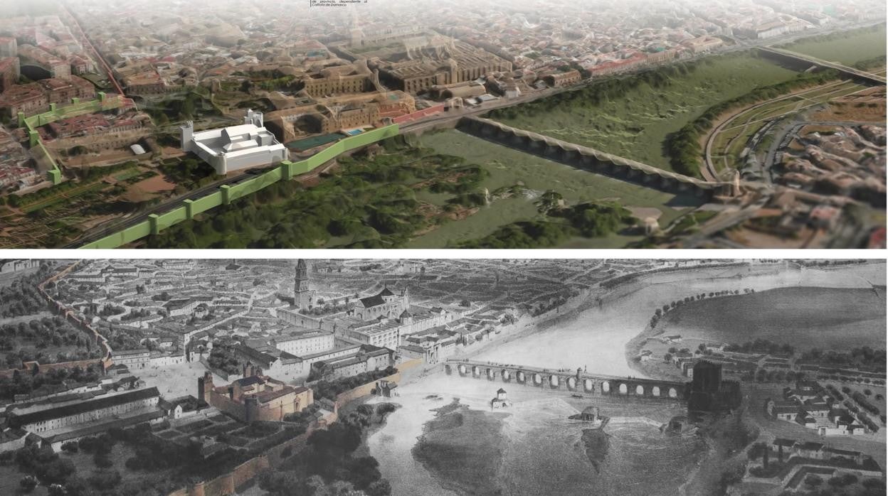 Recreación en 3D del Alcázar sobre la base de un grabado de Alfred Guesdon de 1860