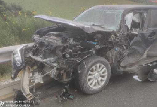 Coche accidentado en la persecución