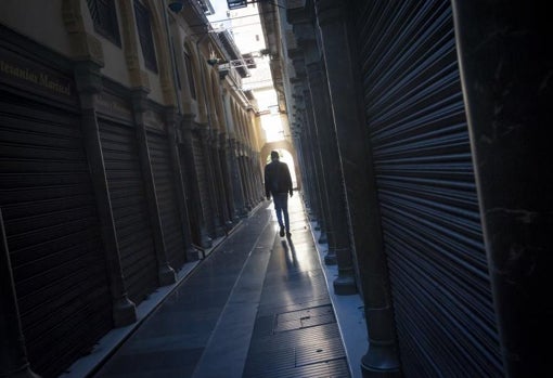 Imagen de la capital granadina con los comercios cerrados