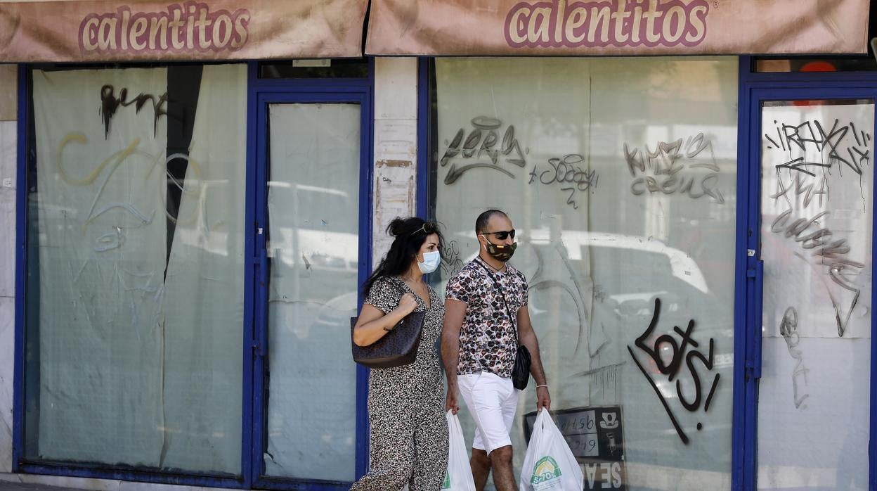 Local comercial cerrado en Ciudad Jardín durante la pandemia