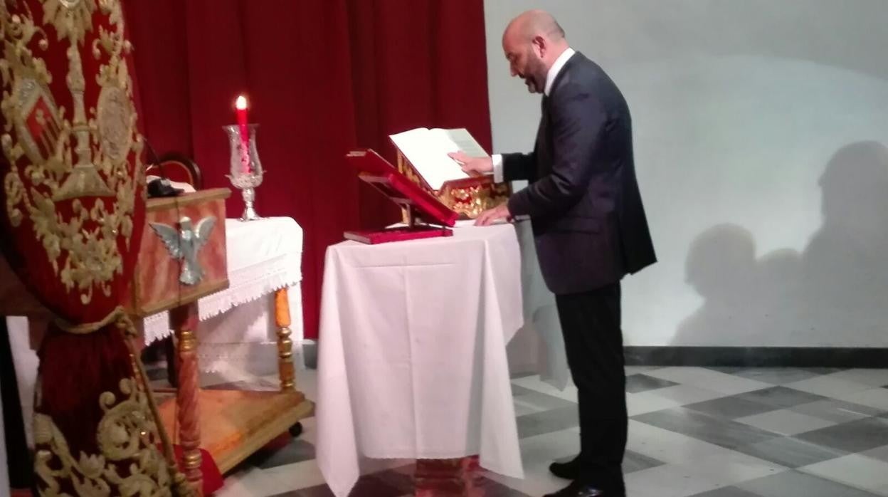 Pablo Jiménez, en una jura en su hermandad de la Merced