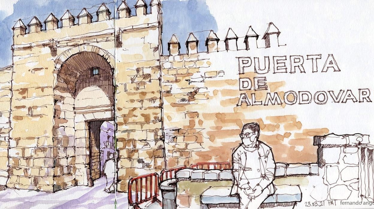 DIbujo de la puerta de Almodóvar de Fernando Angulo, cuya obra está en la cuenta de Instagram Dibunando