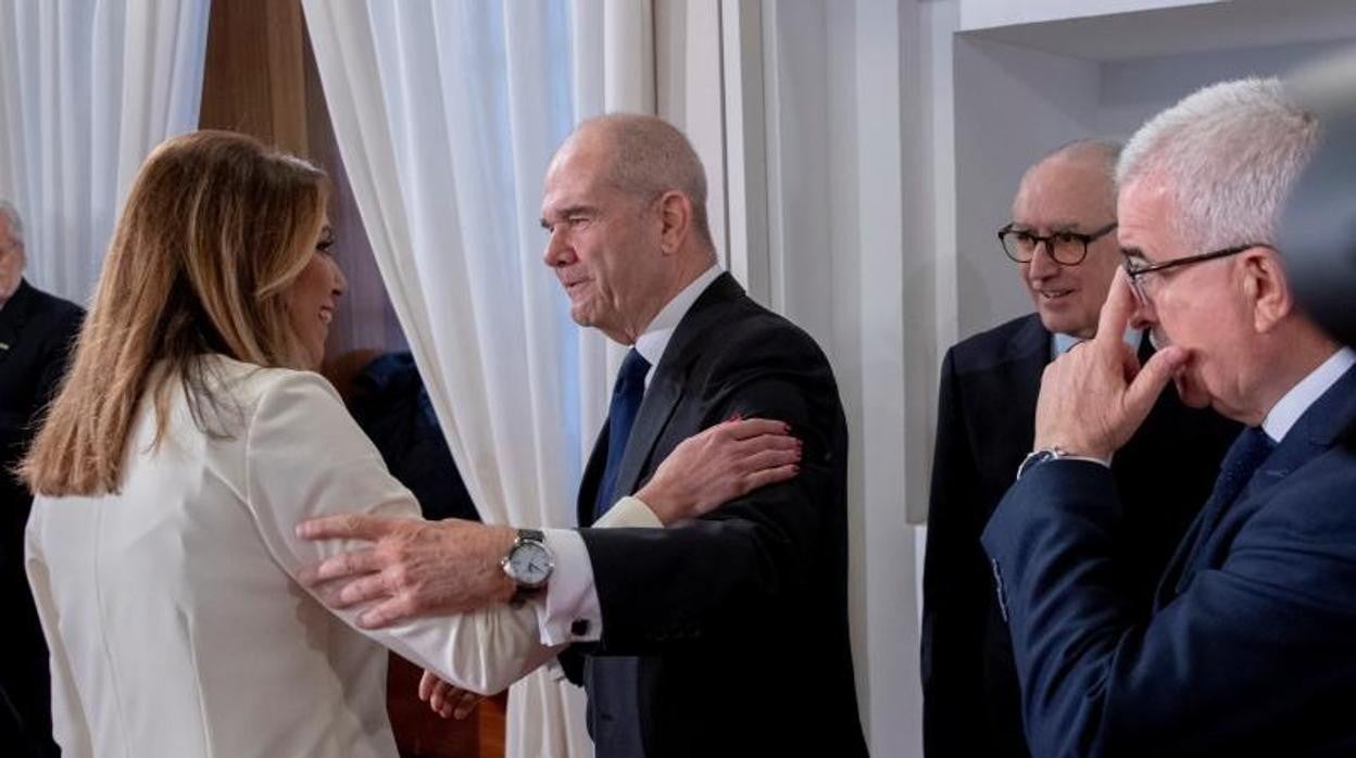 Susana Díaz y Manuel Chavez en la toma de posesión de Juanma Moreno el 11 de diciembre de 2019