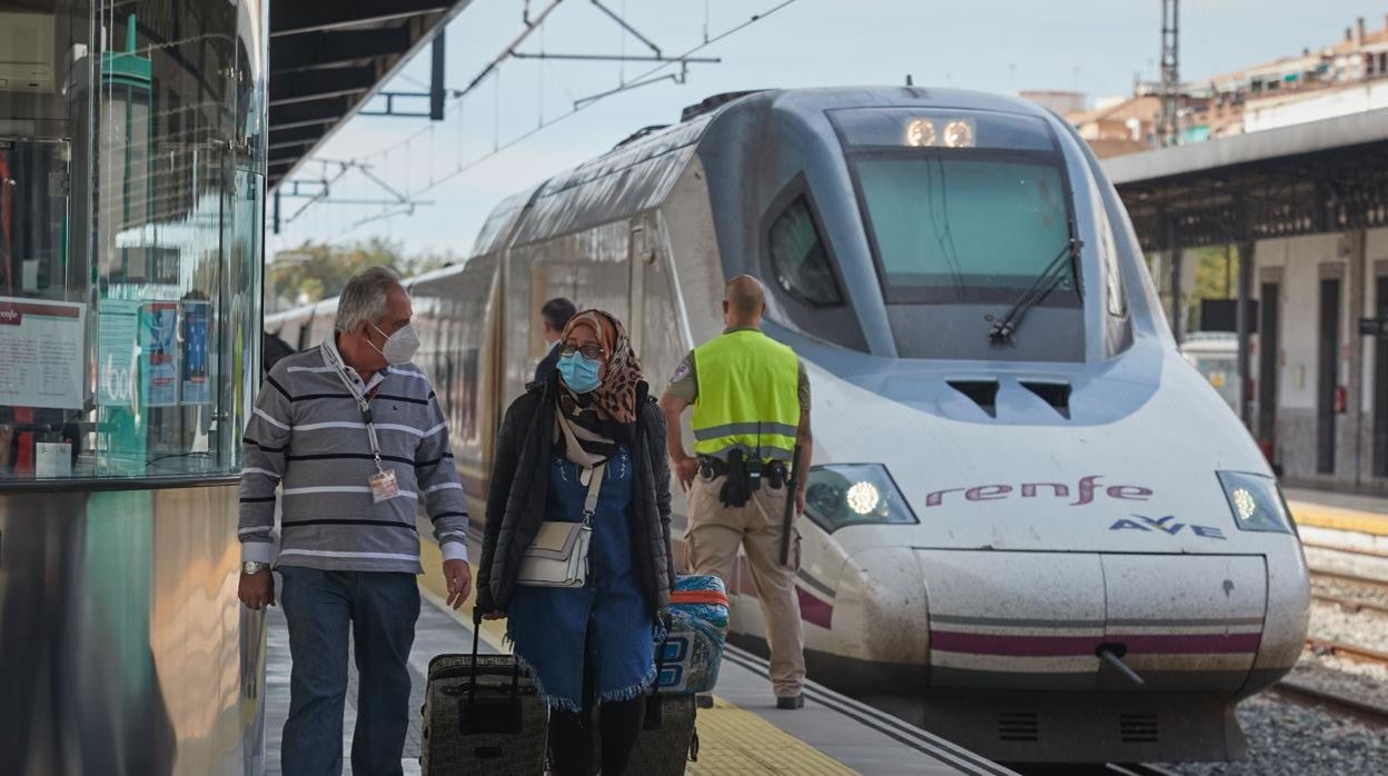 Viajeros en la estación del AVE de Granada