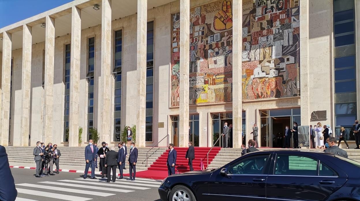 Llegada de Su Majestad al campus de Rabanales